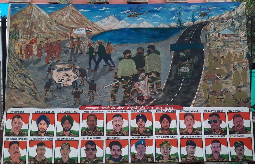 huge painting of 20 martyrs of Galvan Valley dedicated to the nation