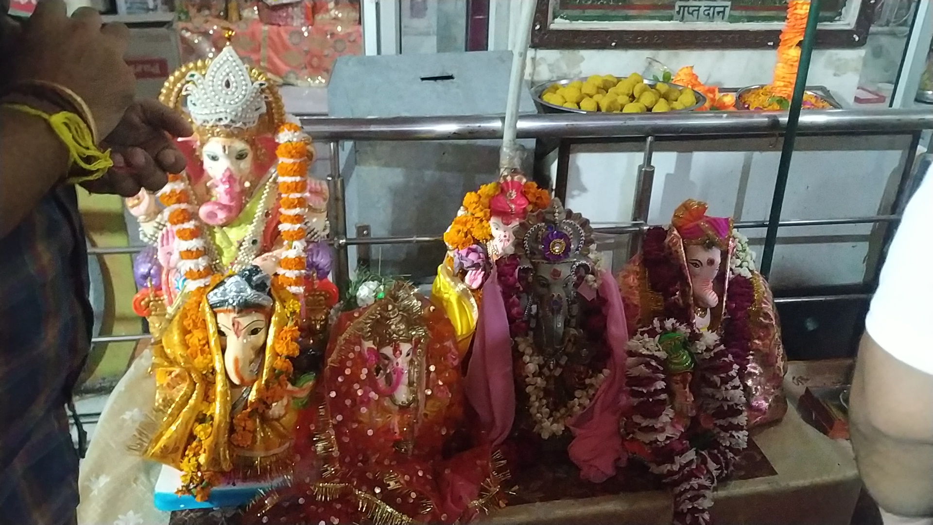 The idol of Lord Ganesha was collected together