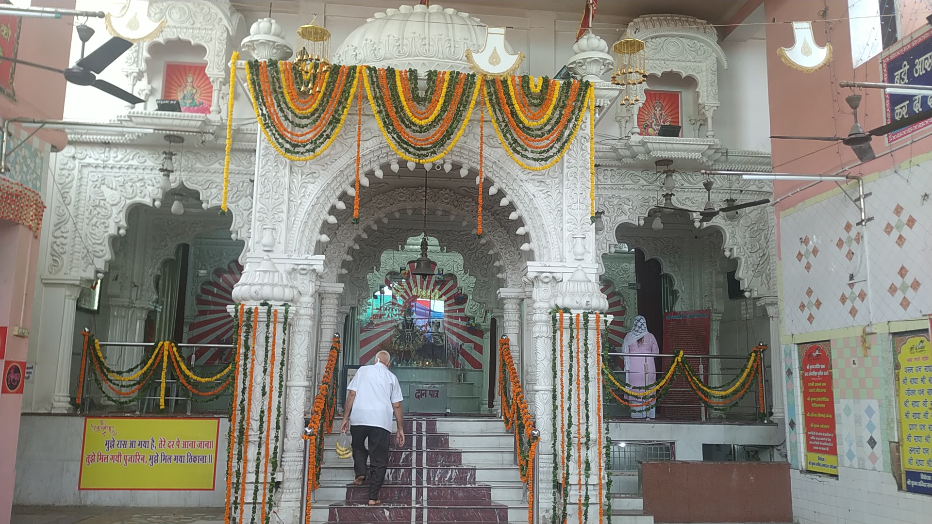krishna temple decorated with flowers