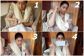 union minister Smriti Irani took explained how one can stitch face masks