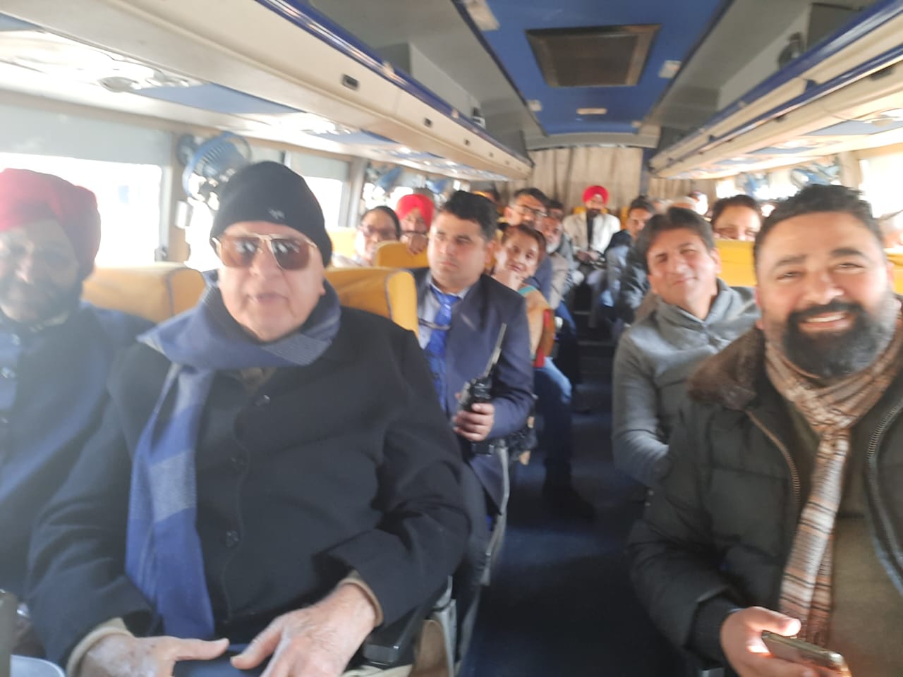 Farooq Abdullah Traveling By Bus