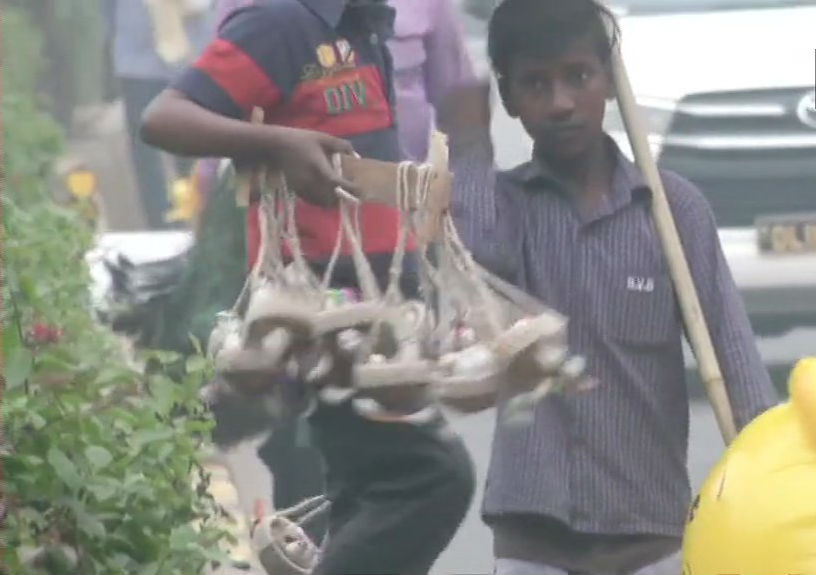 Children continue to sell goods