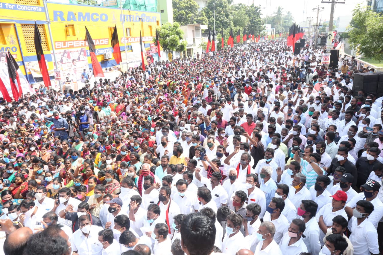 dmk leader stalin condemns Port - Maduravayal flyover declared as a double bridge at  cost of Rs.5000 crore