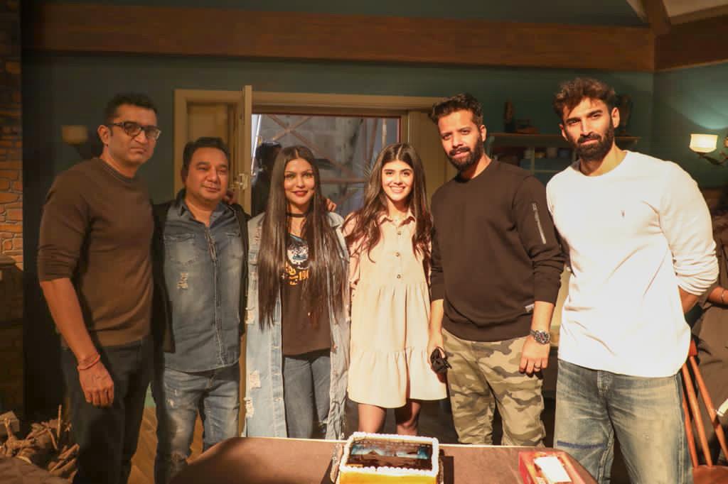 Om: The Battle Within team on the first day of shoot