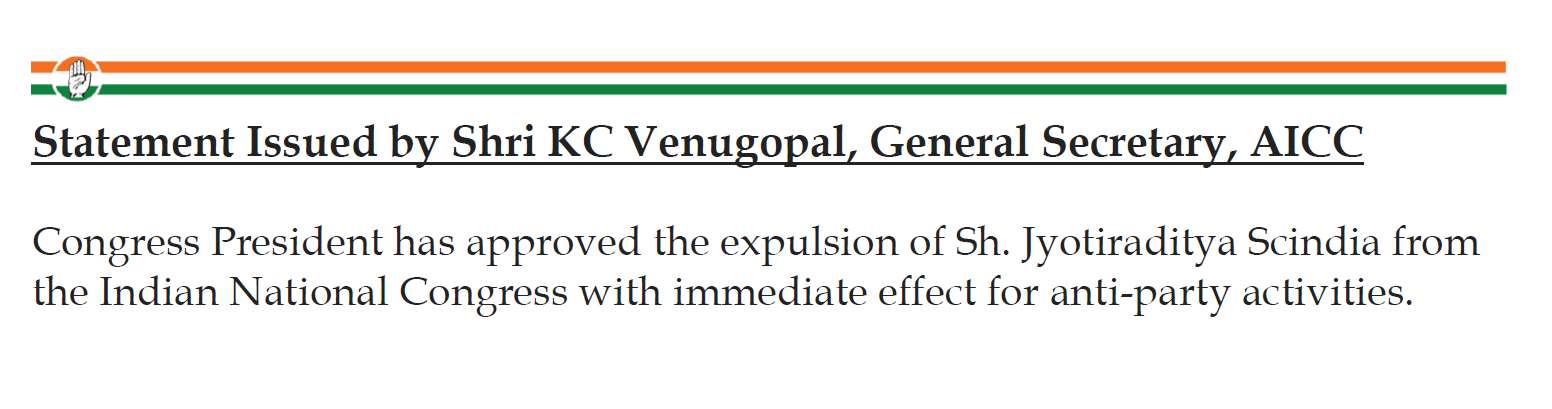 K.C. Venugopal Statement