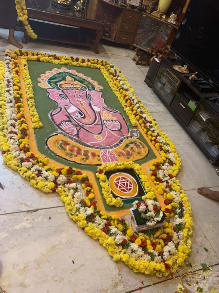 ganesha festival celebrations in rocking star and real star home