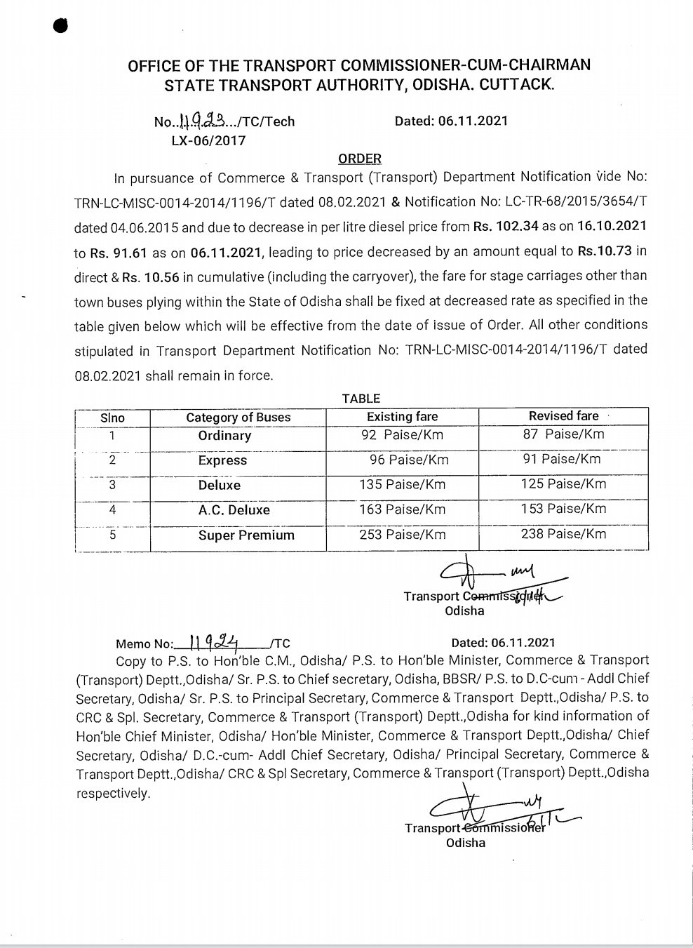 bus fees reduce by state govt