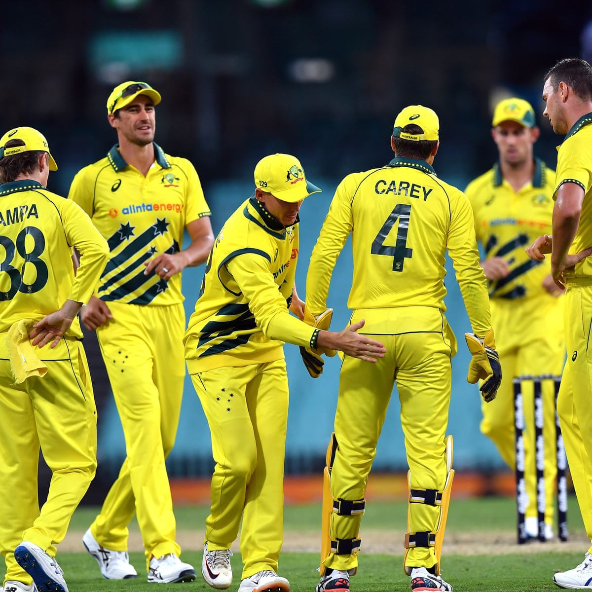 Australia ODI team in retro jersey