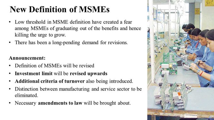 New defination of MSMEs