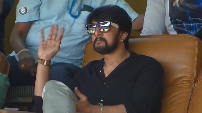 kannada actor sudeep in Chinnaswamy stadium