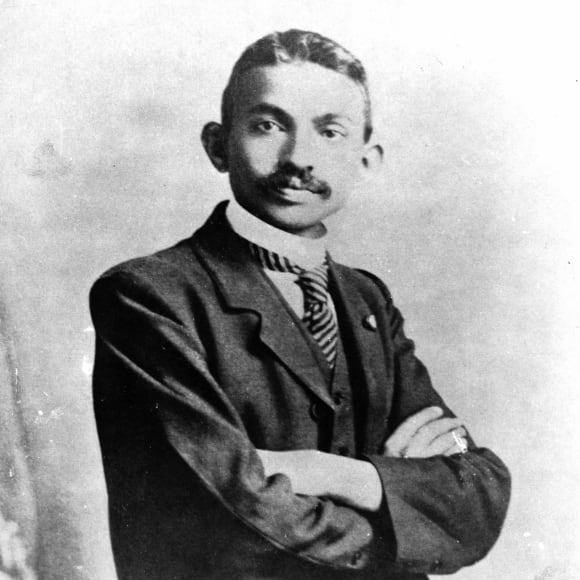 Lawyer Mohandas Karamchand Gandhi fought for equal rights for Indians and native South Africans during his time there from 1893 to 1914.