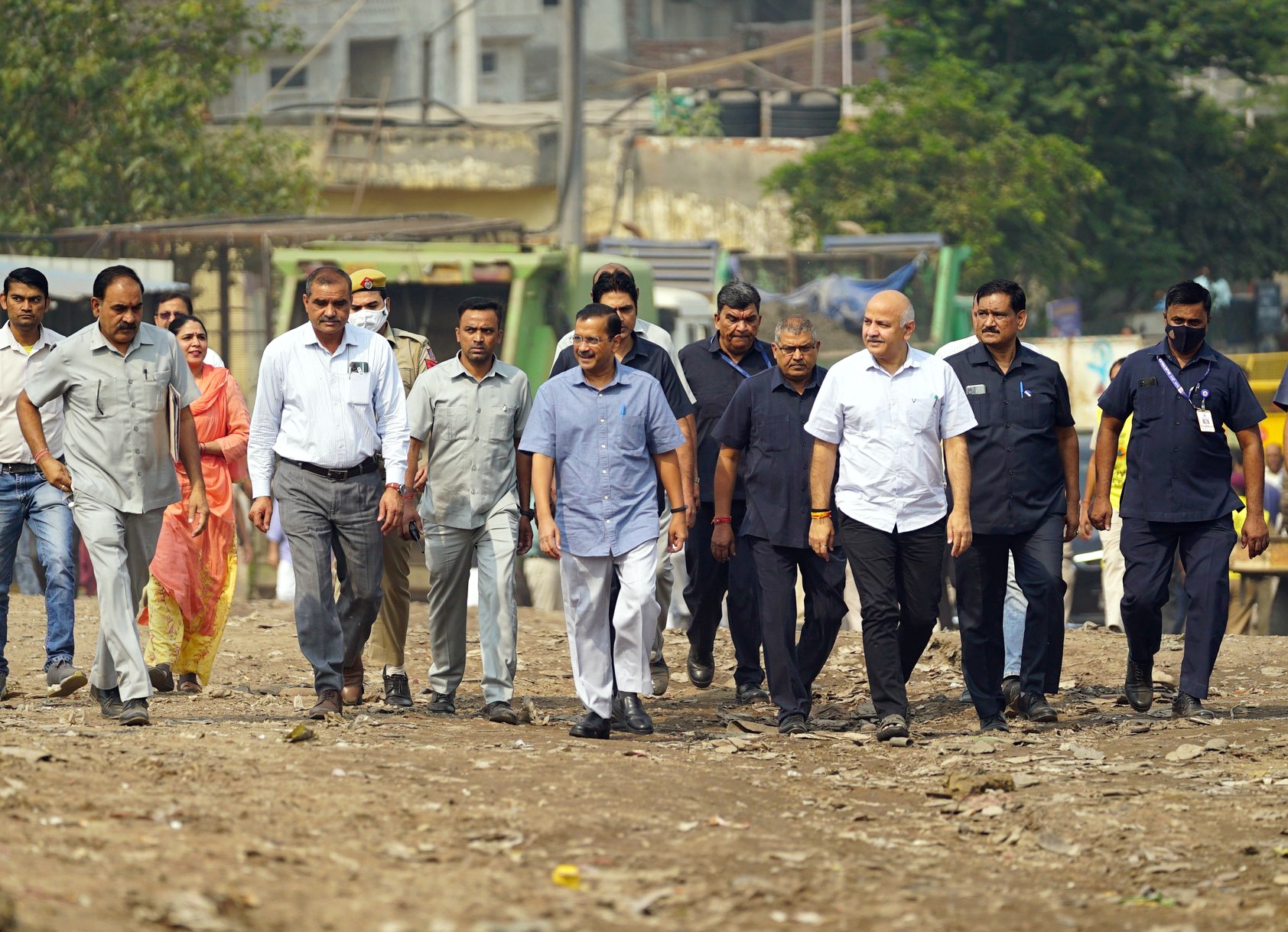 Delhi Chief Minister ArvindKejriwal visiting Ghazipur landfill site in October where he launched a scathing attack on the BJP for the 'garbage mountain'.