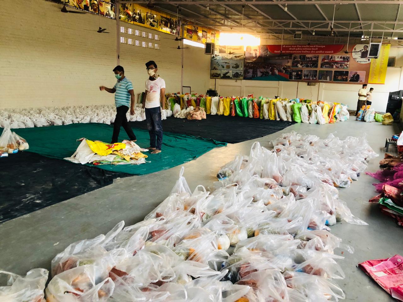 food kit distribution to needful people by rss in banaskantha