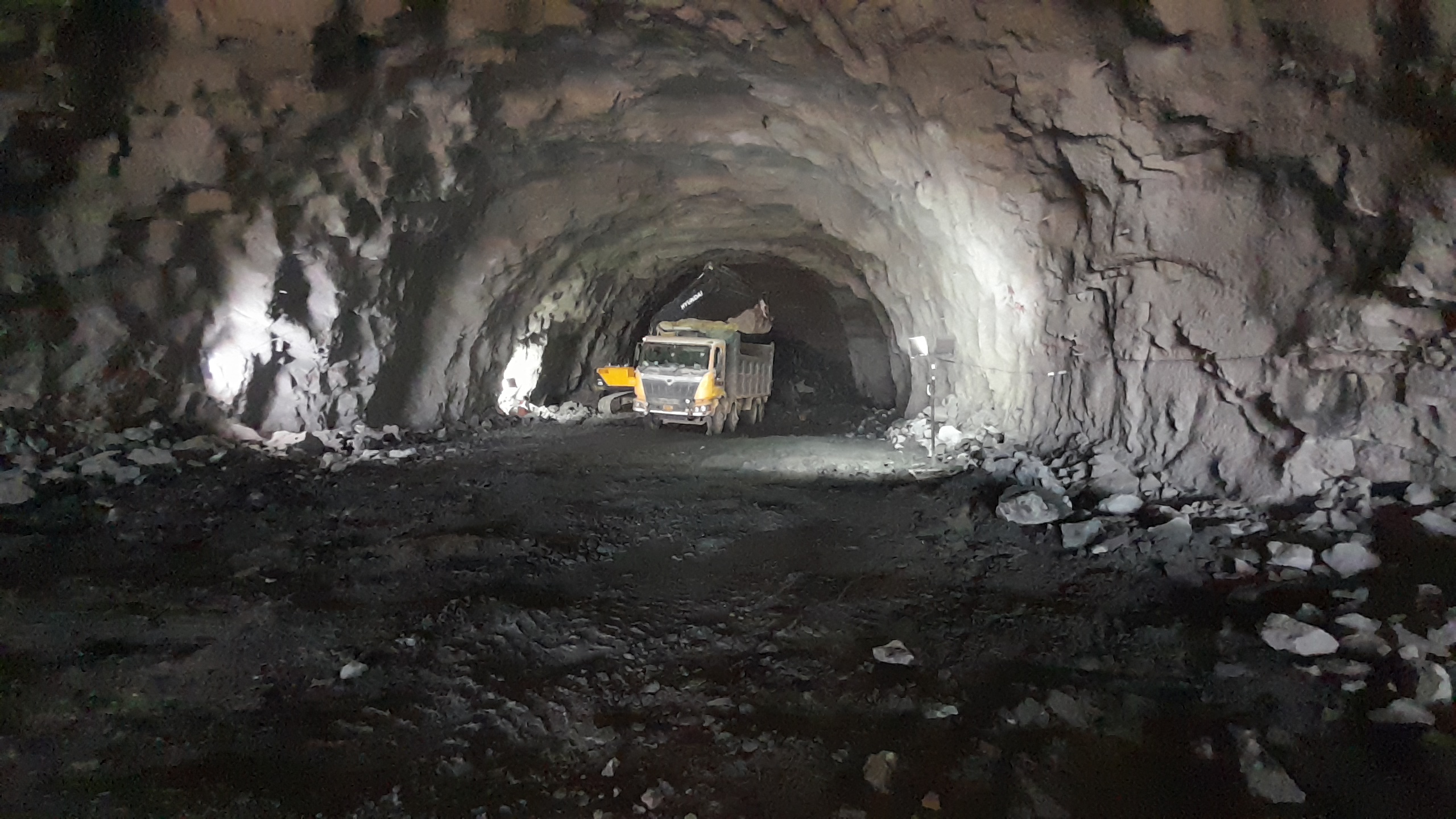 work on inside tunnel