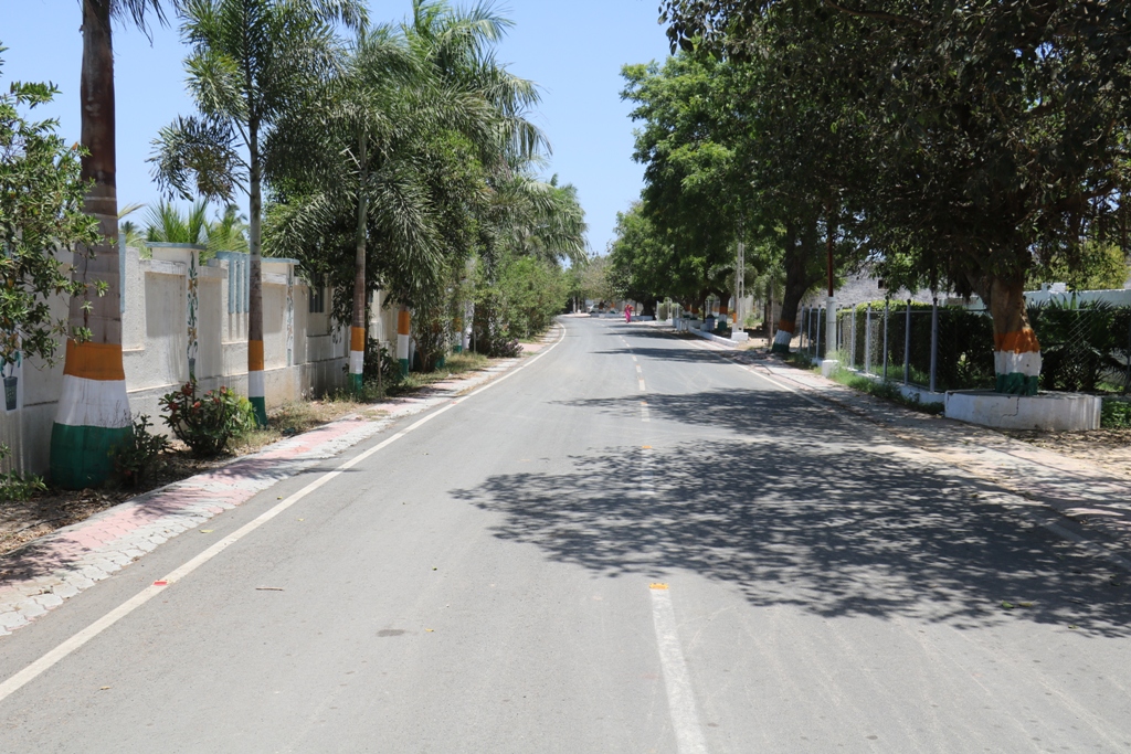 people automatically sanitized after entering in this village