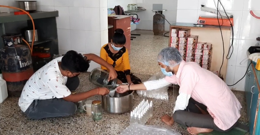 A Womens cooperative in Jamnagar has experimented in making sanitizer from cow urine