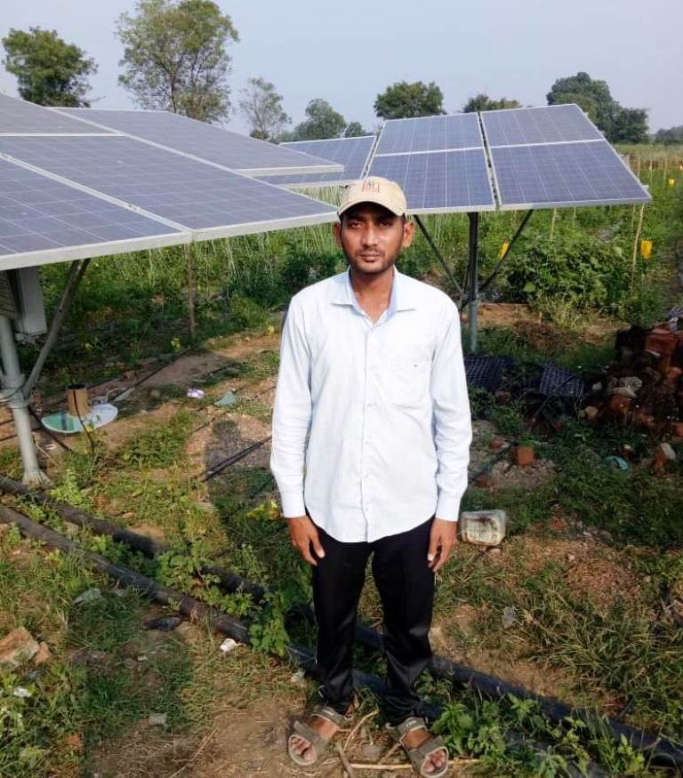 Farmer developed the Irrigation system from solar panels