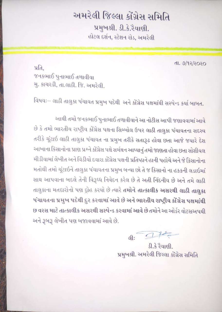 કોંગ્રેસ કિસાન સેલના પ્રવક્તાએ બંધને સમર્થન પાછું ખેંચ્યું, ઓડિયો ક્લીપ થઇ વાઇરલ