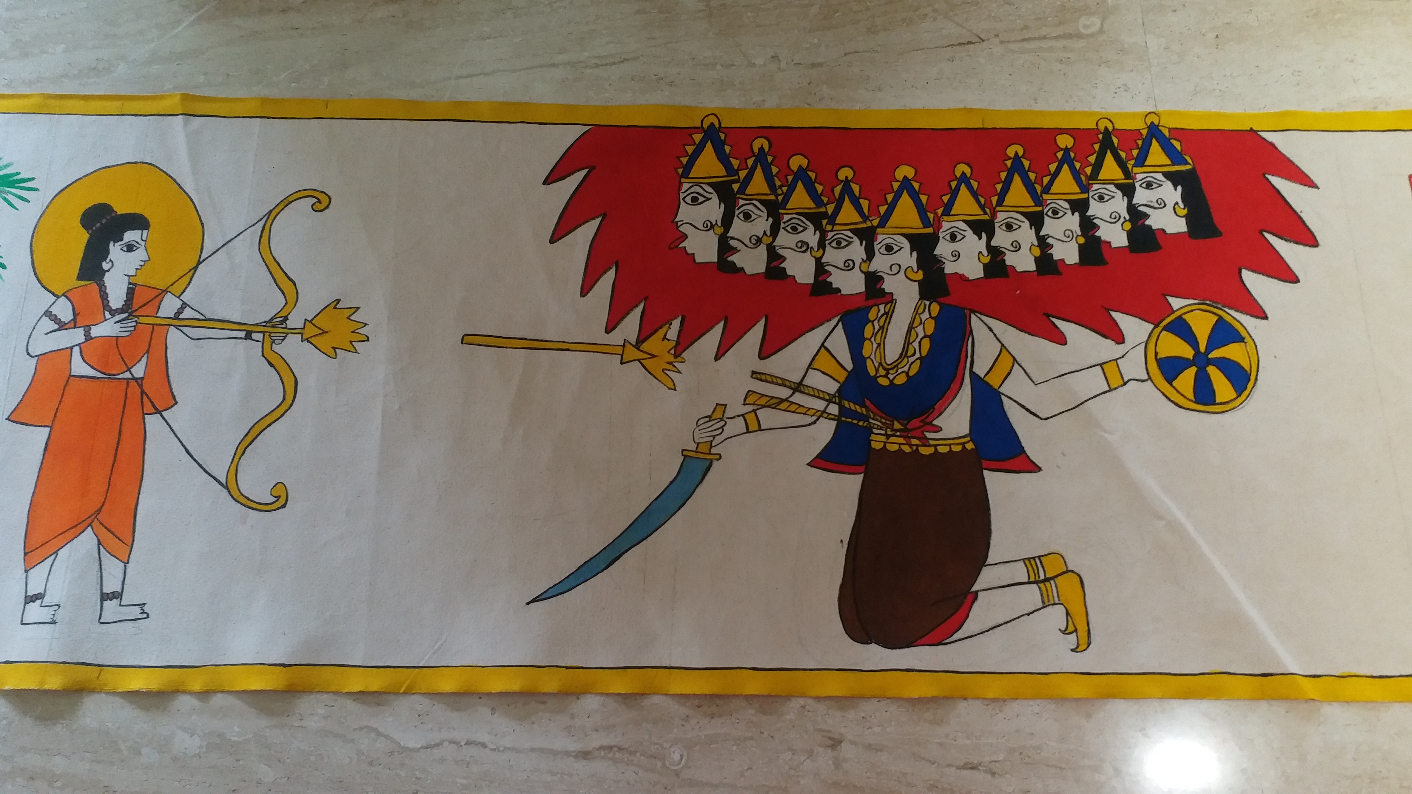 Gujarat : This Surat girl paints entire Ramayana on a 101-foot canvas