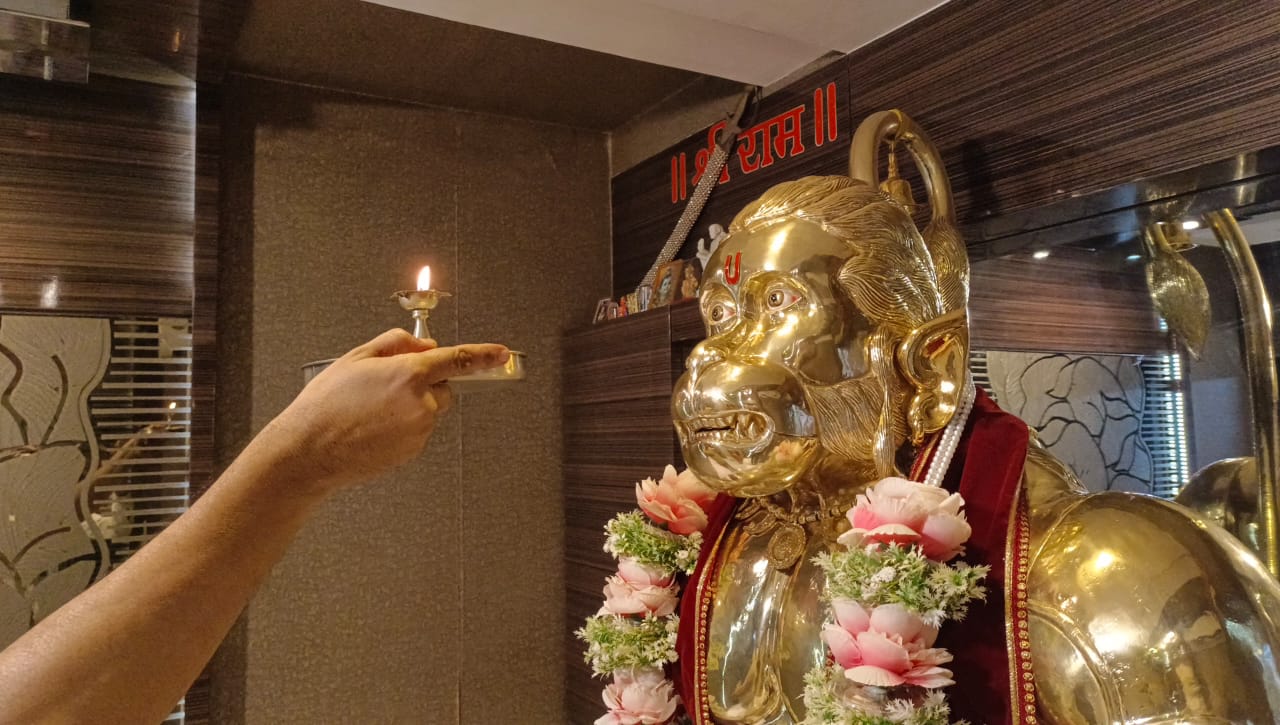 Gold Plated Hanuman Idol