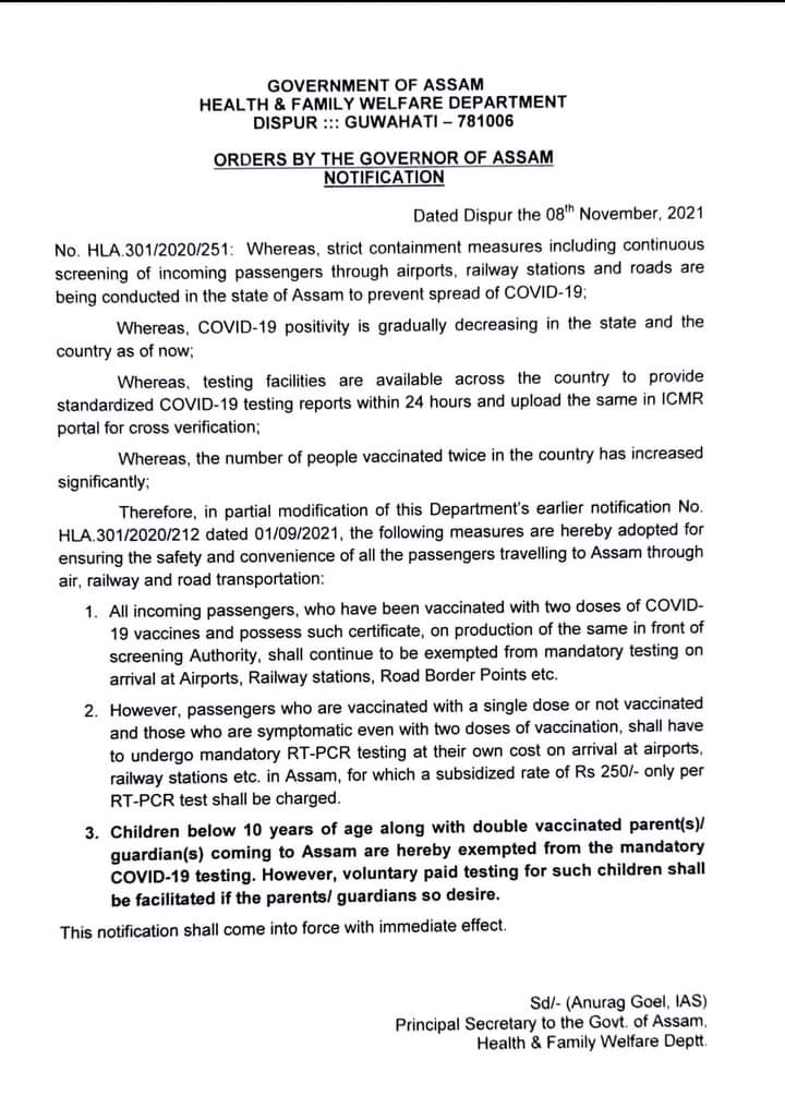 NEW GOVT NOTIFICATION ON COVID19