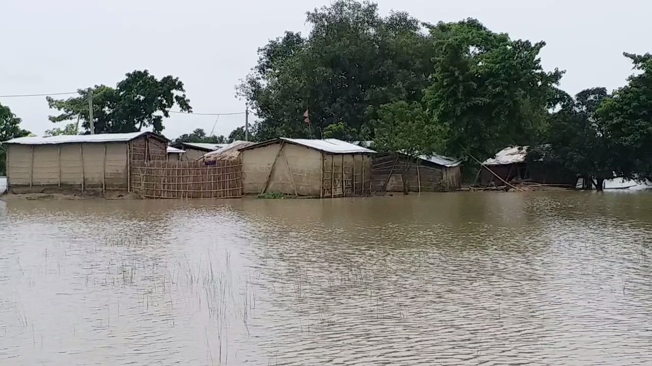 सिकटा प्रखंड के कई गांव बने टापू