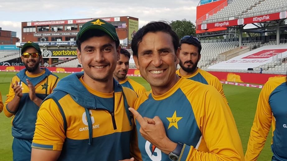 Debutante Haider Ali with Younis Khan.