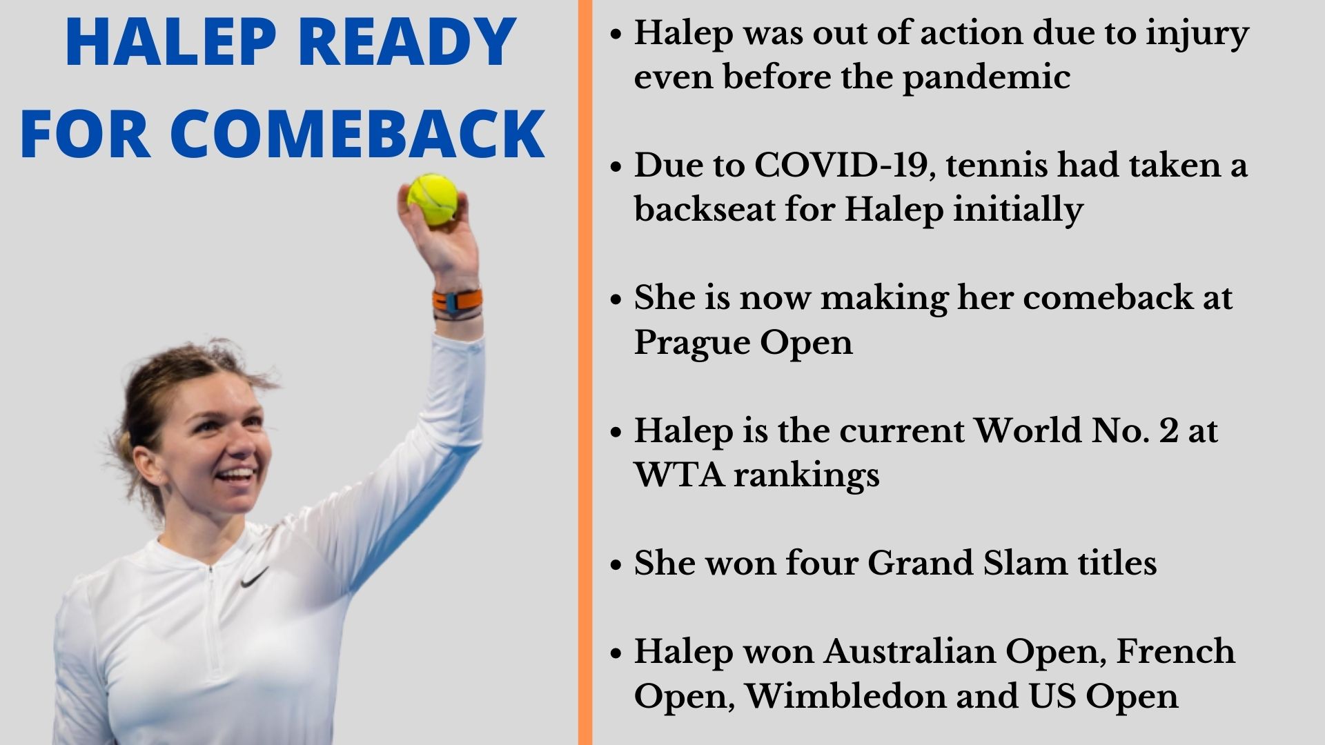 Simona Halep is ready for comeback.