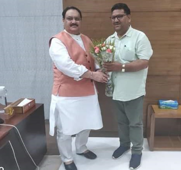 Former MLA Baldev Sharma met BJP working president jp nadda