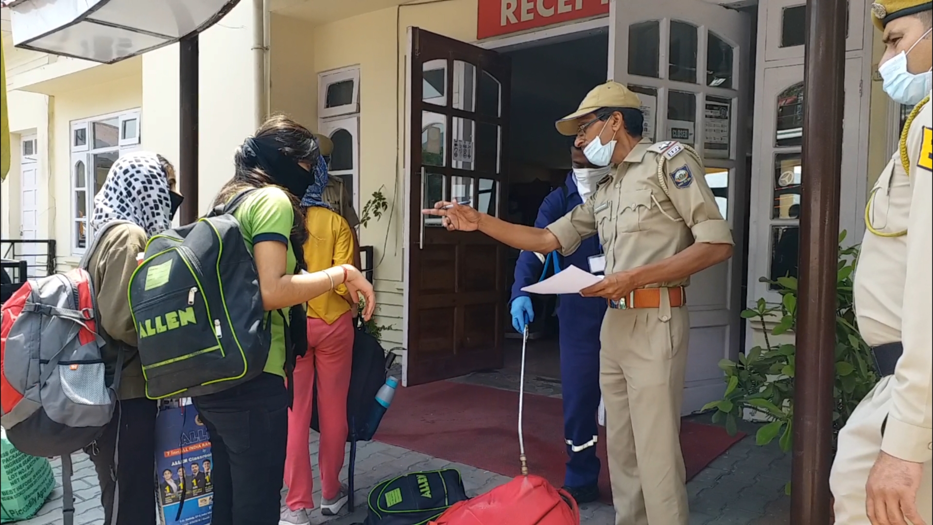 Police personnel investigating