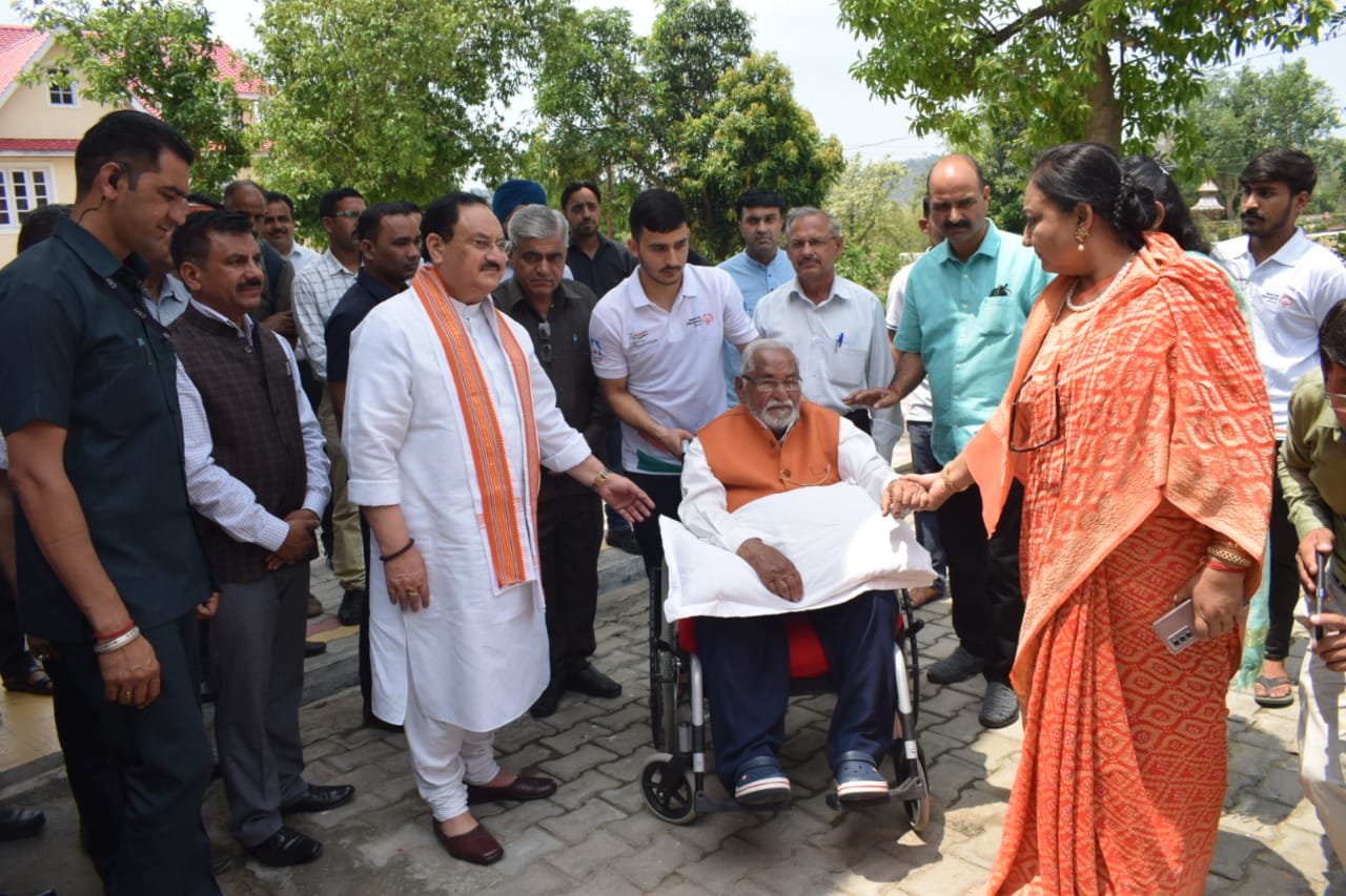 JP Nadda reached hometown Bilaspur