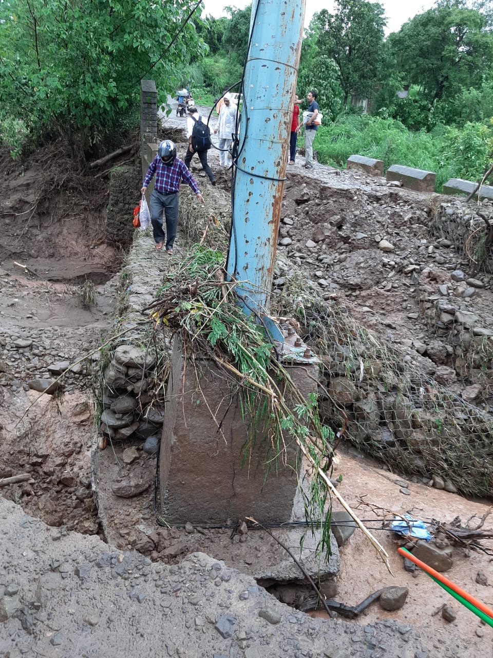 Road Blocked due to heavy rain