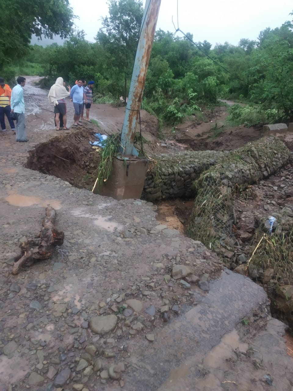 Road Blocked due to heavy rain