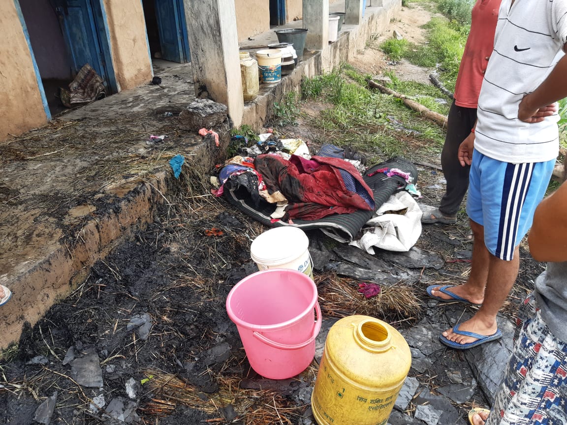 fire incident in a house in Bandla Panchayat