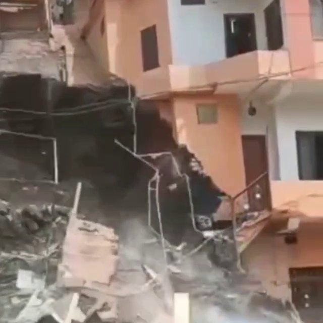 one part of house collapsed