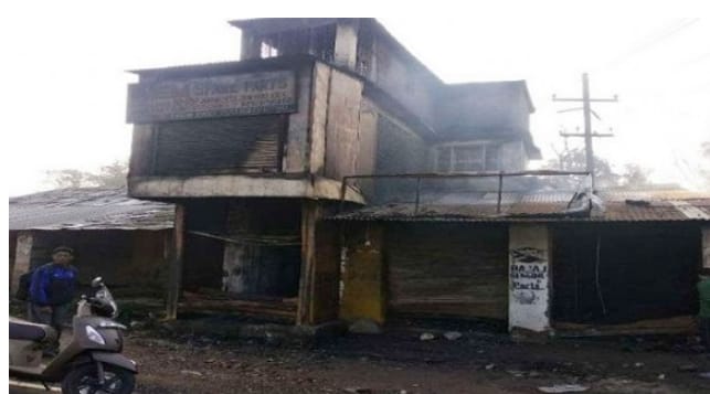 Fire in spare part shop in Chaitud