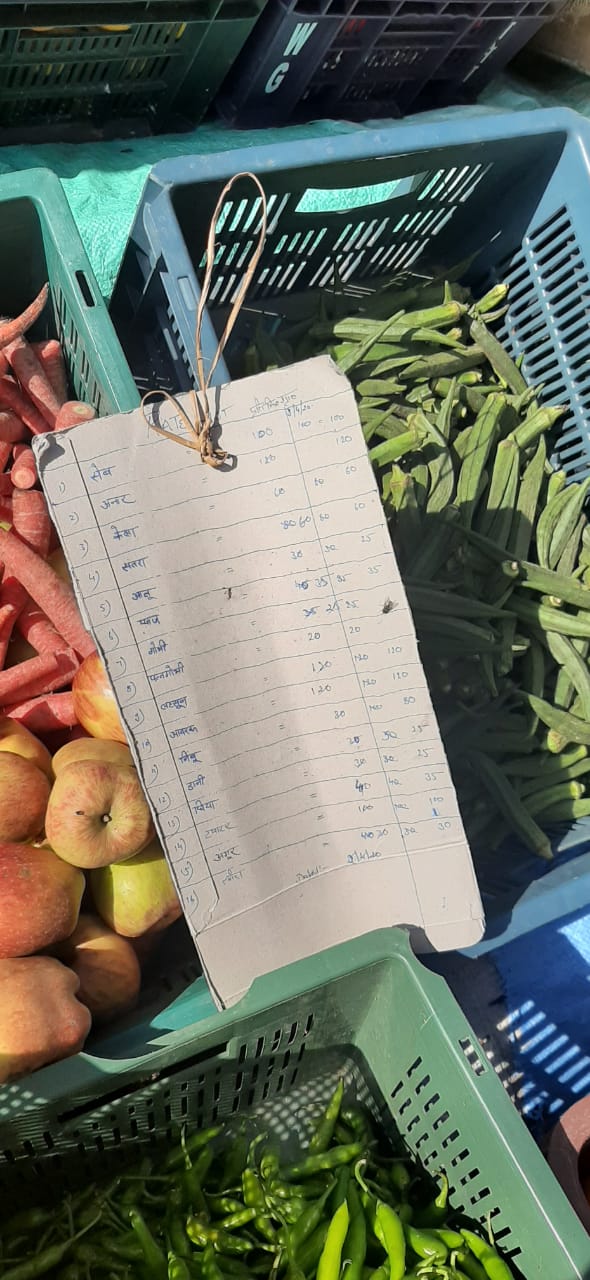 Police checks rate list of vegetables