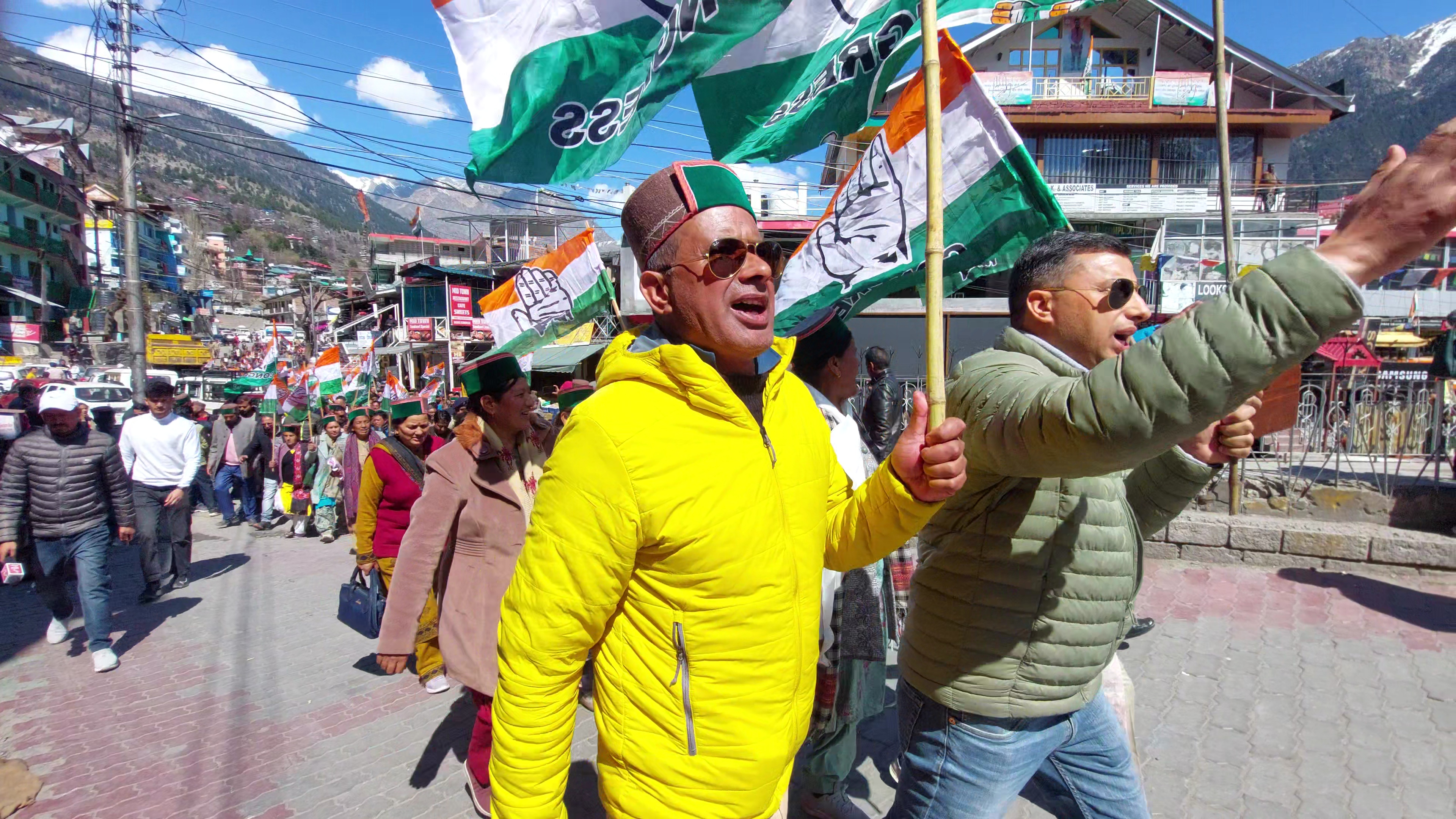 Kinnaur Congress protest against central government