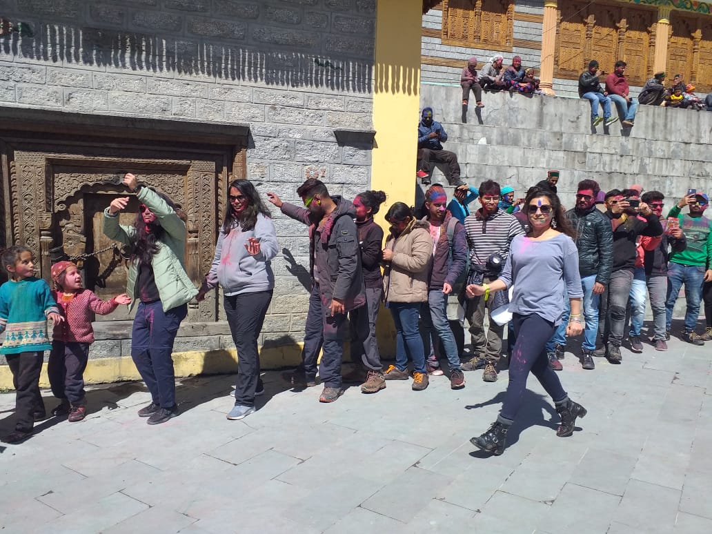 Holi celebration in sangla valley