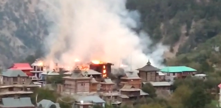 fire in Purbani village