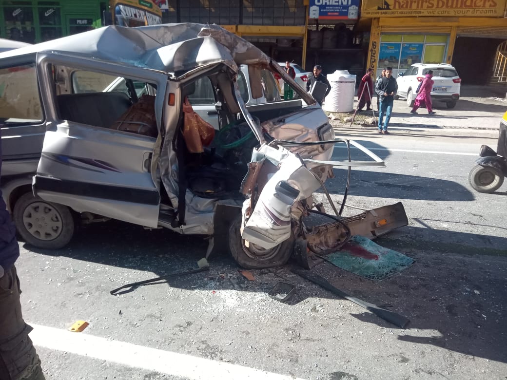 A private bus and car collision near Babeli ITBP camp in Kullu