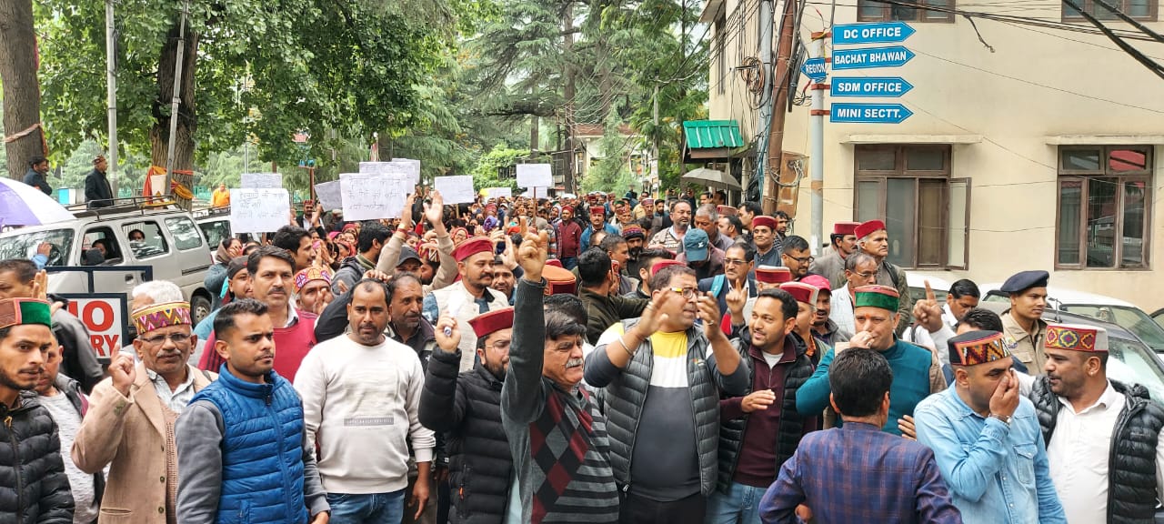 Villagers protest against Bijli Mahadev Ropeway in Kullu.