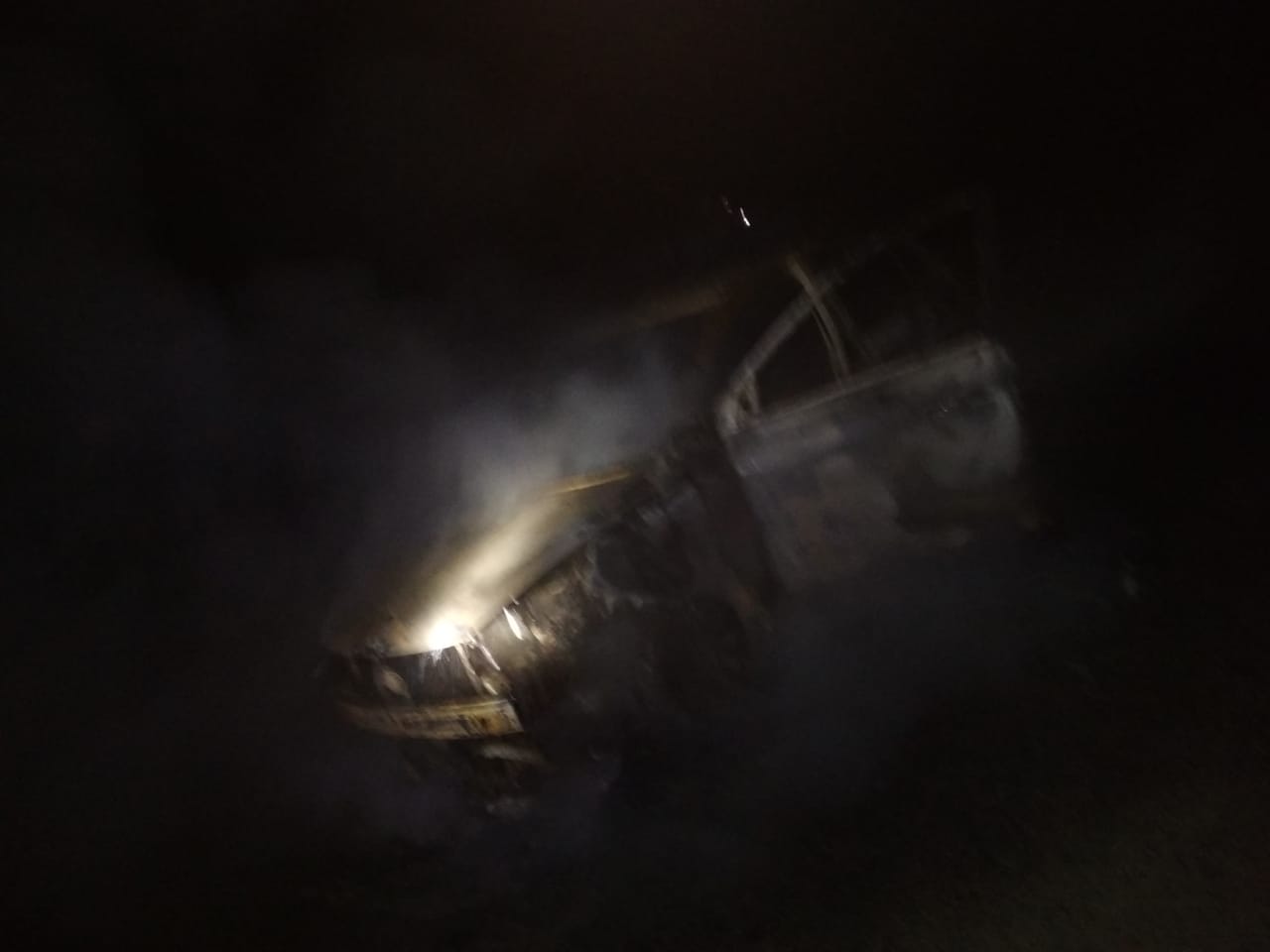 Fire in a moving car in Kullu