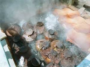 Hot water source near Shiva temple.
