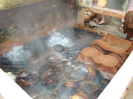 Hot water source near Shiva temple.