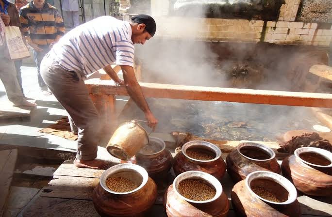 Hot water source near Shiva temple.