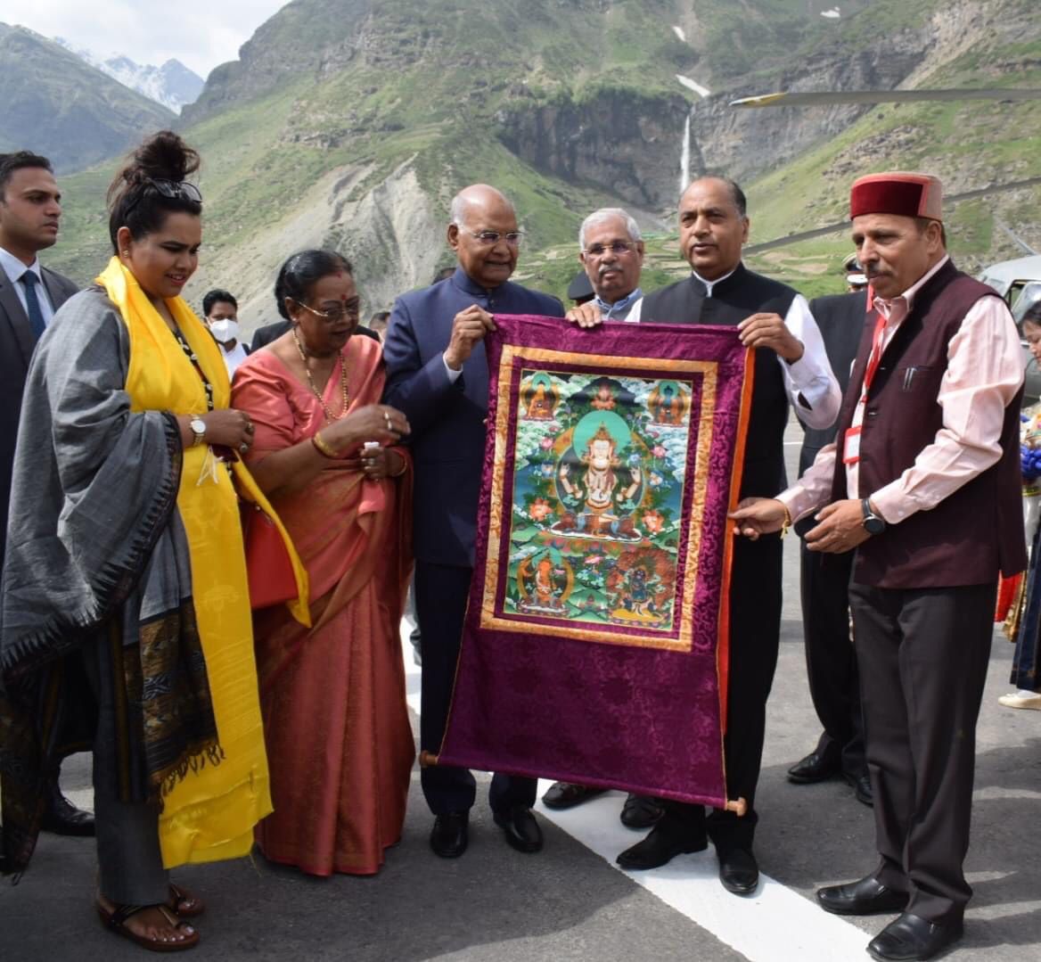 Thanka painting presented to President