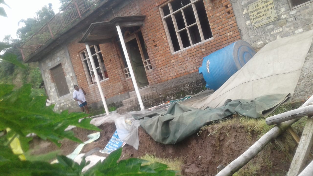 House affected due to landslide