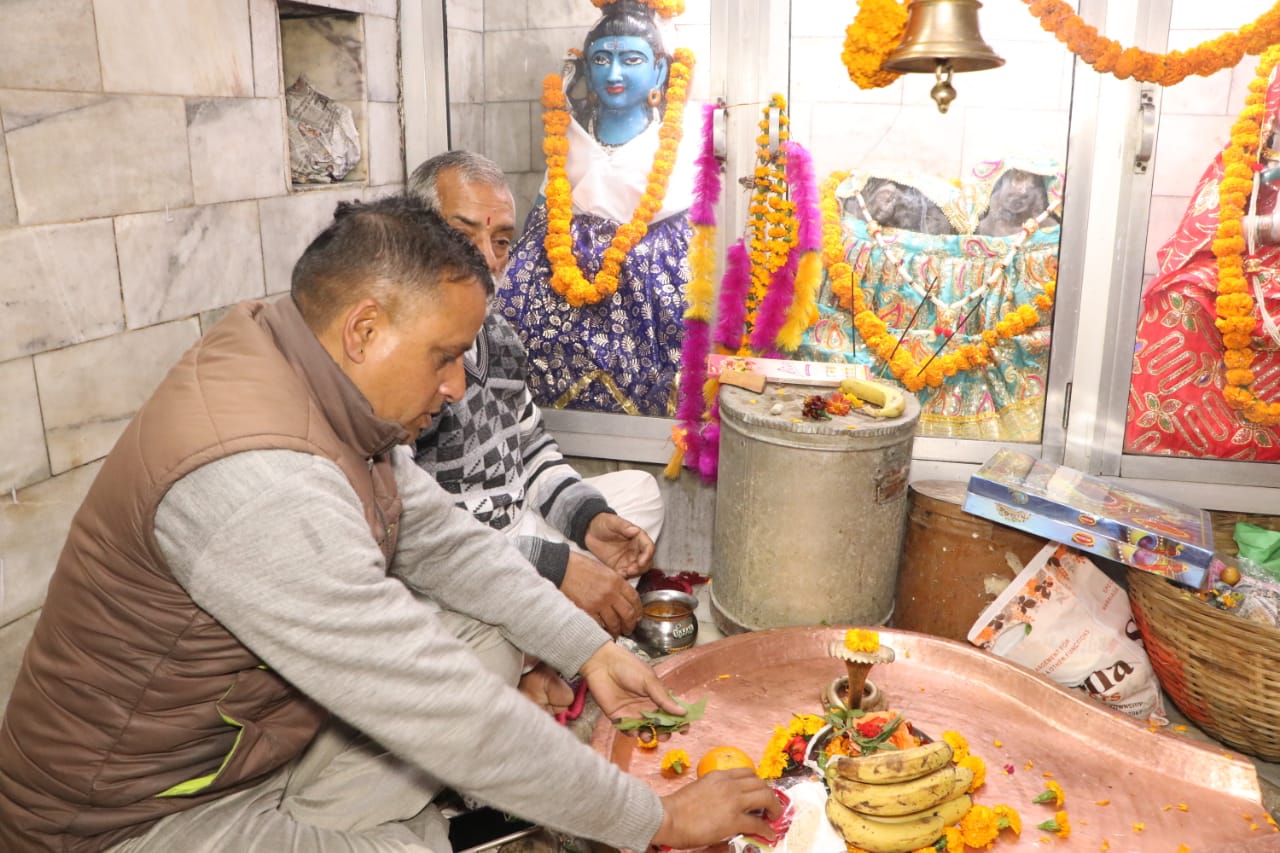 Devotees in Shiva temple on the occasion of shivratri