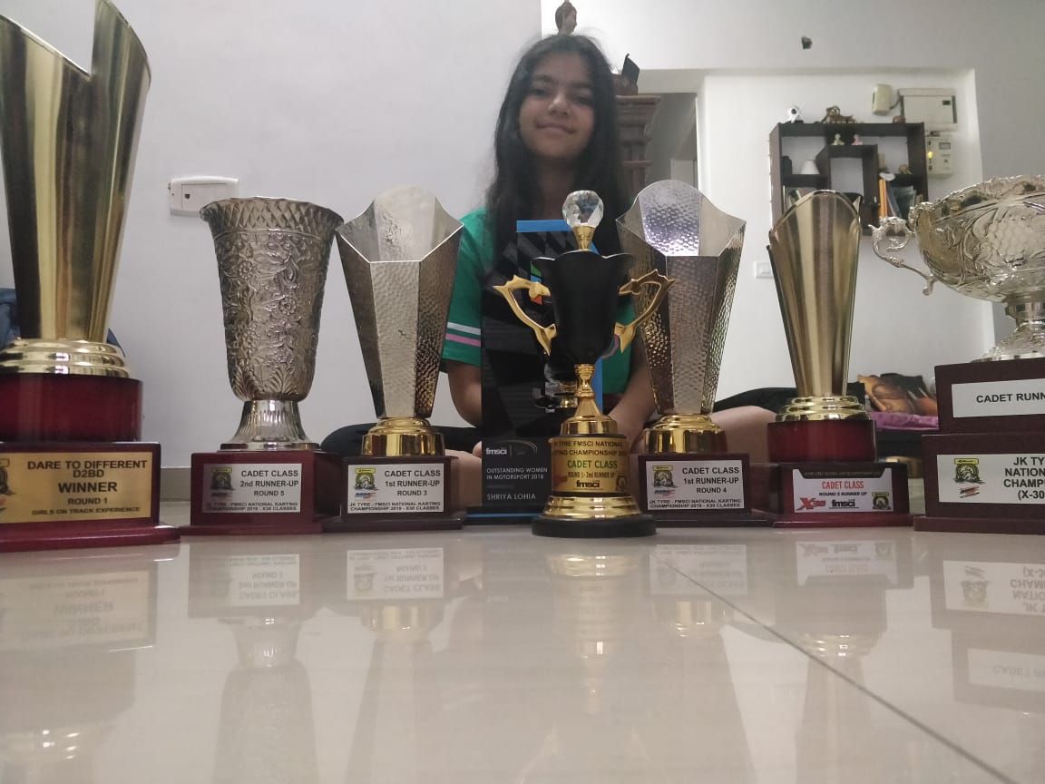 Shreya with trophy